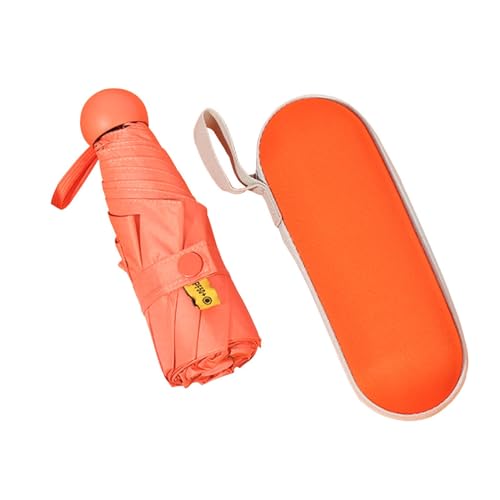 Amagogo Sonnenschirm, wasserabweisend, kompakter persönlicher Regenschirm, tragbarer Taschenschirm, Orange von Amagogo