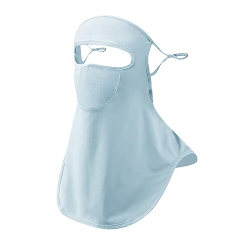Amagogo Sonnenschutz-Gesichtsbedeckung, mit Ohren hängender Halsmanschette, wiederverwendbare Mehrzweck-Gesichtsmaske mit Ohrschlaufe für Männer, Reisen, Blau von Amagogo
