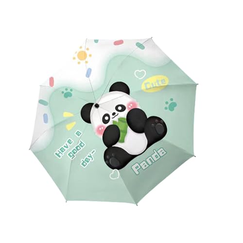 Amagogo Sonnenschutz-Regenschirm, Stahlrahmen, groß, wetterfest, Reise-Regenschirm, für Sonne und Regen, Süßer Panda von Amagogo