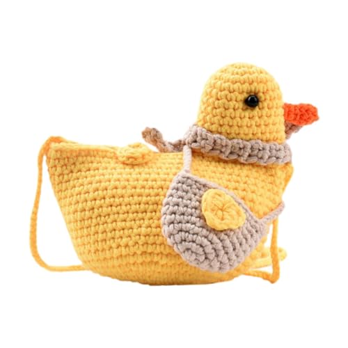 Amagogo Süße Ente Umhängetasche Geldbörse Handtasche Boho gehäkelte gewebte Tasche für, GELB von Amagogo