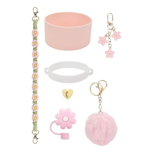 Amagogo Tassen-Zubehör-Set, Schlüsselanhänger, Charms, Schlüsselanhänger, modisch, Tassen-Anhänger-Set, Tassen-Ketten-Set, Hell-pink von Amagogo