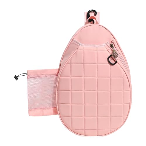 Amagogo Tennisschlägertasche, Tennis-Schultertasche mit Haken, große Badmintonschlägertasche, Tennis-Umhängetasche, Tennis-Crossbody-Tasche, Damen und Herren, ROSA von Amagogo