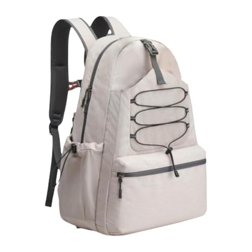 Amagogo Tennistasche, Tennis-Rucksack, glatter Reißverschluss für Damen und Herren, Badmintontasche, Pickleball-Rucksack, leichte Tennisschlägertasche, Beige von Amagogo