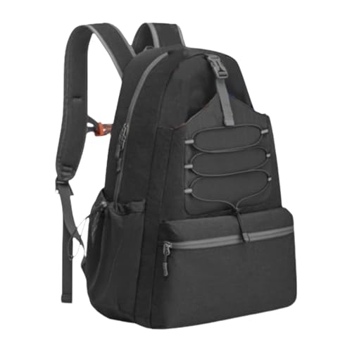 Amagogo Tennistasche, Tennis-Rucksack, glatter Reißverschluss für Damen und Herren, Badmintontasche, Pickleball-Rucksack, leichte Tennisschlägertasche, Schwarz von Amagogo