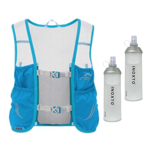 Amagogo Trinkweste-Rucksack, Laufweste mit 2 Wasserblasen, Trinkbeutel, Trinkrucksack für Reitsport im Freien, Blau, m Amagogo Trinkweste-Rucksack, Laufweste mit 2 Wasserblasen, Trinkbeutel, Trinkrucksack für Reitsport im Freien, Blau, m von Amagogo