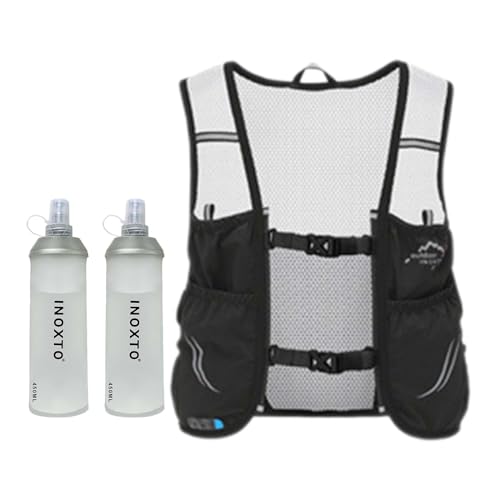 Amagogo Trinkweste-Rucksack, Laufweste mit 2 Wasserblasen, Trinkbeutel, Trinkrucksack für Reitsport im Freien, Schwarz, m Amagogo Trinkweste-Rucksack, Laufweste mit 2 Wasserblasen, Trinkbeutel, Trinkrucksack für Reitsport im Freien, Schwarz, m von Amagogo