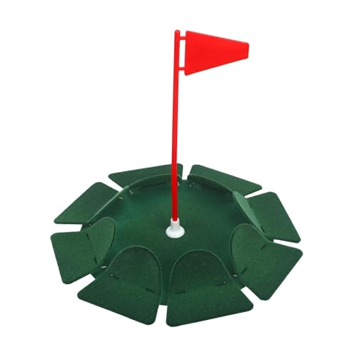 Amagogo Übungs-Putting-Cup, Putter, Trainingshilfe, Flaggenstock-Oberfläche, Beflockung, Golf-Putting-Green, Putting Hole Disc für Büro und Außenbereich, Rote Flagge von Amagogo