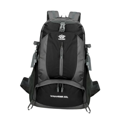 Amagogo Wanderrucksack Campingrucksack mit Schuhfach Herren Damen Stylischer Tagesrucksack Outdoor Reisetasche für Backpacking Trekking, Schwarz von Amagogo