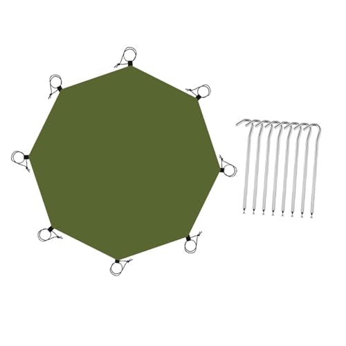 Amagogo wasserdichte achteckige Zeltunterlage, verschleißfeste, Campingplane, Bodenmatte zum Überlebensfischen, mit 8 Erdnägeln von Amagogo