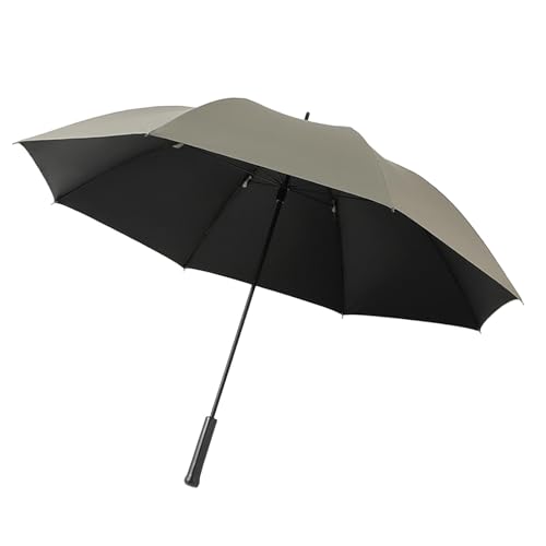 Regenschirm, Stockschirm, Winddicht, tragbar, Sonnenschutz aus Faser, automatisch öffnender Regenschirm für Damen, Outdoor-Sport, Herren, Khaki von Amagogo