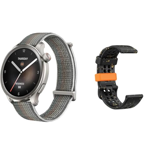 Amazfit Balance 46 mm Smart Watch Grau + Offizielles Smartwatch-Ersatzband Schwarz von Amazfit