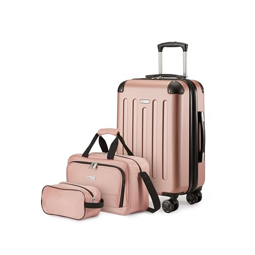 Amazon Basics - Hartschalenkoffer Handgepäck-Set, 3-teilig, Handgepäckkoffer, Tragetasche, Kompakte Reisetasche, Erweiterbar, 4 Spinner-Räder, Roségold Amazon Basics - Hartschalenkoffer Handgepäck-Set, 3-teilig, Handgepäckkoffer, Tragetasche, Kompakte Reisetasche, Erweiterbar, 4 Spinner-Räder, Roségold von Amazon Basics