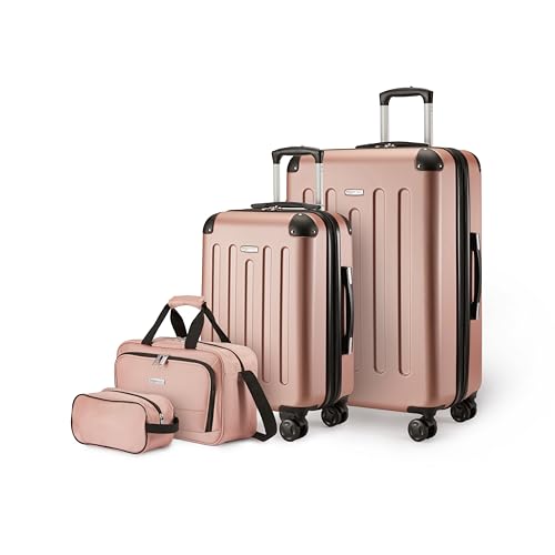 Amazon Basics - Hartschalenkoffer-Set, 4-teilig, Großer Koffer, Handgepäckkoffer, Tragetasche, Kompakte Reisetasche, Erweiterbar, 4 Spinner-Räder, Roségold Amazon Basics - Hartschalenkoffer-Set, 4-teilig, Großer Koffer, Handgepäckkoffer, Tragetasche, Kompakte Reisetasche, Erweiterbar, 4 Spinner-Räder, Roségold von Amazon Basics