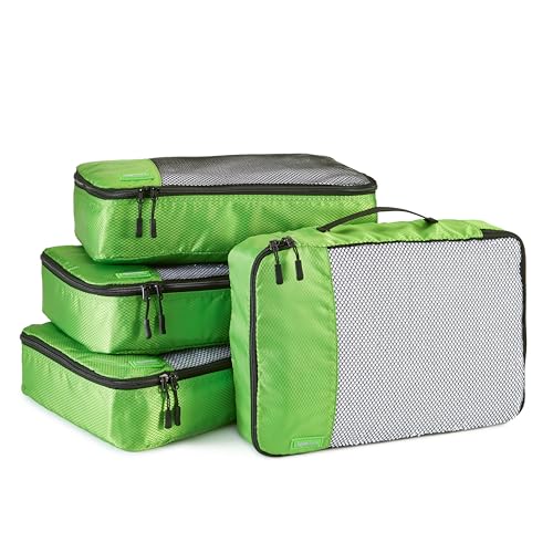 Amazon Basics Packwürfel Set für Koffer, Reise Organizer, Reißverschluss, 4 Teilig, Mittelgroß, Grün Amazon Basics Packwürfel Set für Koffer, Reise Organizer, Reißverschluss, 4 Teilig, Mittelgroß, Grün von Amazon Basics
