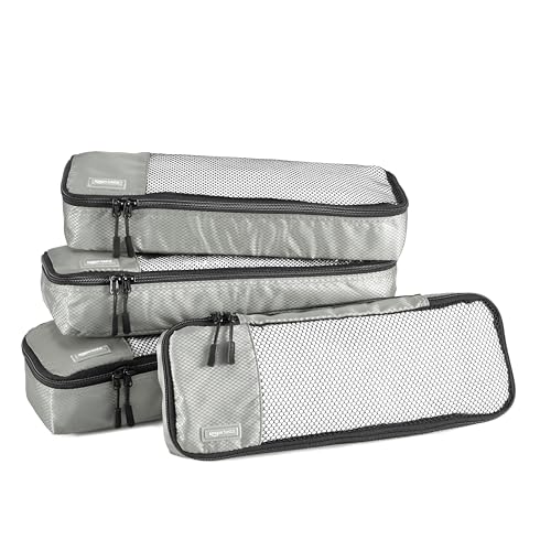 Amazon Basics Packwürfel Set für Koffer, Reise Organizer, Reißverschluss, 4 Teilig, Schmal, Grau Amazon Basics Packwürfel Set für Koffer, Reise Organizer, Reißverschluss, 4 Teilig, Schmal, Grau von Amazon Basics