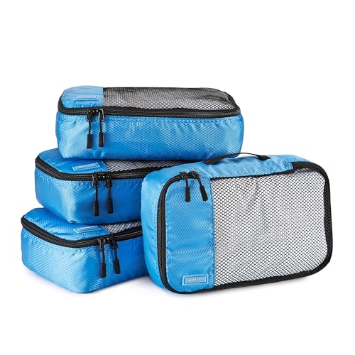 Amazon Basics Packwürfel Set für Koffer, Reise Organizer, Reißverschluss, 4 Teilig, Klein, Himmelblau Amazon Basics Packwürfel Set für Koffer, Reise Organizer, Reißverschluss, 4 Teilig, Klein, Himmelblau von Amazon Basics