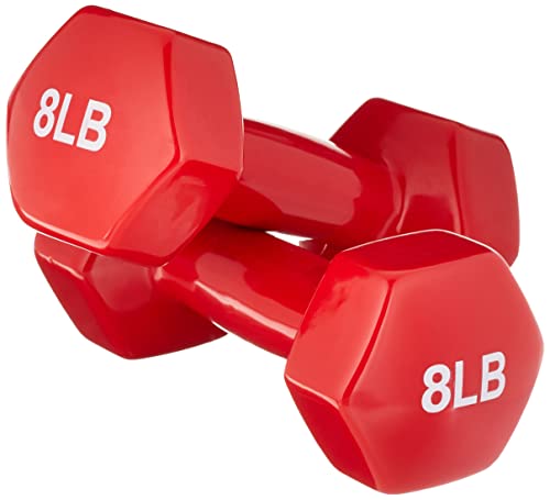 Amazon Basics Kurzhanteln mit Vinylbeschichtung, 8 lbs 3.6 kg, Rot, 2 Stück, 16 Pfund Amazon Basics Kurzhanteln mit Vinylbeschichtung, 8 lbs 3.6 kg, Rot, 2 Stück, 16 Pfund von Amazon Basics