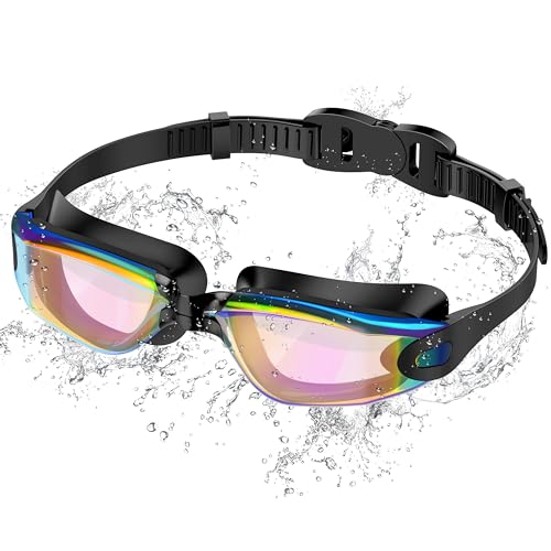 Ambienden Schwimmbrille, Anti-Fog Schwimmbrille mit klarer Sicht, UV-Schutz, Schnellverstellung, Silikondichtung, Unisex Schwimmbrille für Erwachsene und Jugendliche, Elektroplattierung Buntes Pink Ambienden Schwimmbrille, Anti-Fog Schwimmbrille mit klarer Sicht, UV-Schutz, Schnellverstellung, Silikondichtung, Unisex Schwimmbrille für Erwachsene und Jugendliche, Elektroplattierung Buntes Pink von Ambienden