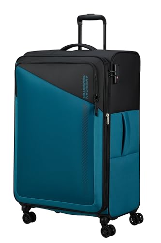 American Tourister Daring Dash - Spinner L, Erweiterbar Koffer, 77 cm, 107/117 L, Schwarz/Blau (Black/Blue) von American Tourister