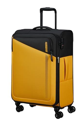 American Tourister Daring Dash - Spinner M, Erweiterbar Koffer, 66.5 cm, 67/75 L, Schwarz/Gelb (Black/Yellow) von American Tourister