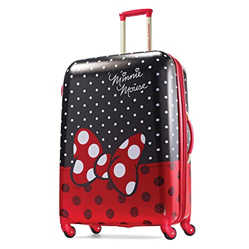 American Tourister Disney Hartschalengepäck mit Spinnrollen, Minnie Maus rote Schleife, Checked-Large 28-Inch, Disney Hartschalengepäck mit Spinnrollen von American Tourister