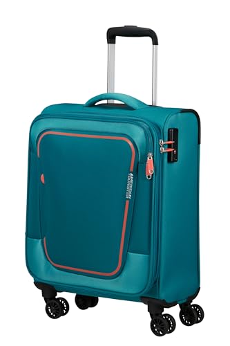 American Tourister Pulsonic - Spinner S, Erweiterbar Handgepäck, 55 cm, 40.5/43.5 L, Türkis (Stone Teal) von American Tourister