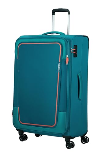 American Tourister Pulsonic - Spinner L, Erweiterbar Koffer, 81 cm, 113/122 L, Türkis (Stone Teal) von American Tourister