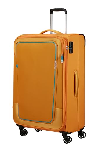 American Tourister Pulsonic - Spinner L, Erweiterbar Koffer, 81 cm, 113/122 L, Gelb (Sunset Yellow) von American Tourister