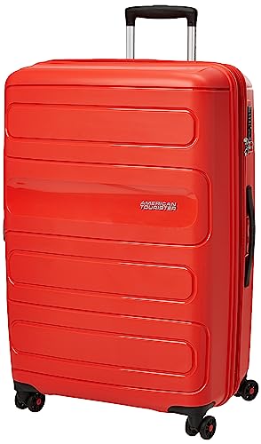 American Tourister Sunside Spinner M Mallette extensible Bleu, Rouge (Sunset Red), Spinner L (77 cm - 118 L), Spinner L extensible (77 cm - 118 l) von American Tourister