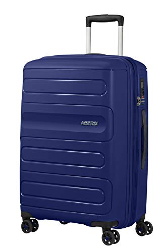 American Tourister Sunside - Spinner M Erweiterbar Koffer, 67.5 cm, 72.5/83.5 L, Blau (Dark Navy) von American Tourister