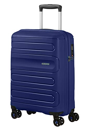 American Tourister Sunside Poussette L extensible Valise, Bleu (Dark Navy), Spinner S (55 cm - 35 L), Spinner S (55 cm - 35 L) von American Tourister