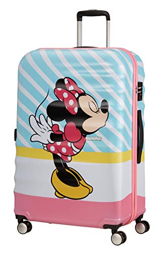 American Tourister Wavebreaker Disney - Spinner L, Kindergepäck, 77 cm, 96 L, Mehrfarbig (Minnie Pink Kiss) von American Tourister