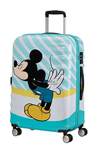 American Tourister Wavebreaker Disney - Spinner S, Kindergepäck, 55 cm, 36 L, Mehrfarbig (Mickey Blue Kiss) von American Tourister