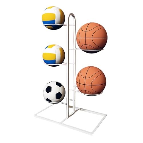 Vertikale Ballaufbewahrung, Basketball Fußballständer, Ball Aufbewahrungsregal, Ball Halterung Ständer, Sportball Display Halter Lagerung Vertikaler Ballständer Für Basketball Fußball Volleyball von Amesor