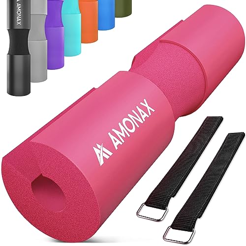 Amonax langhantel polster, nackenpolster langhantel- Barbell Pad nackenschutz für hip thrust und squat, und andere Übungen, Fitness, Krafttraining für Männer und Frauen (Rosa) von Amonax