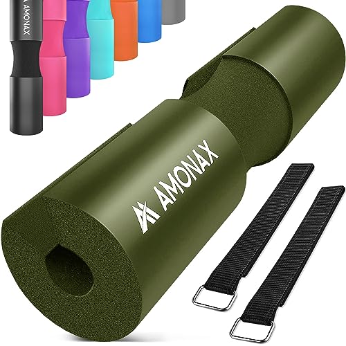 Amonax langhantel polster, extra dicke nackenpolster langhantel- Barbell Pad nackenschutz für hip thrust und squat, und andere Übungen, Fitness, Krafttraining für Männer und Frauen (Grün) von Amonax