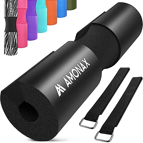 Amonax langhantel polster, extra dicke nackenpolster langhantel- Barbell Pad nackenschutz für hip thrust und squat, und andere Übungen, Fitness, Krafttraining für Männer und Frauen (Schwarz) von Amonax