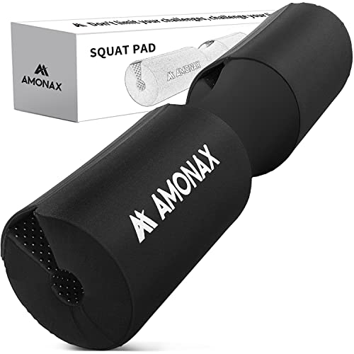 Amonax langhantel polster, extra dicke nackenpolster langhantel- Barbell Pad nackenschutz für hip thrust und squat, und andere Übungen, Fitness, Krafttraining für Männer und Frauen (Schwarz) (Schwarz) von Amonax