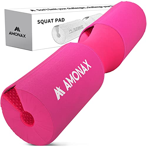 Amonax langhantel polster, extra dicke nackenpolster langhantel- Barbell Pad nackenschutz für hip thrust und squat, und andere Übungen, Fitness, Krafttraining für Männer und Frauen (Schwarz) (Rosa) von Amonax