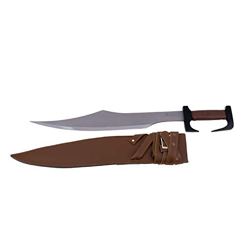 Amont Spartanisches Schwert 12876B, schwarzer Knopf und Schutz, brauner Ledergriff, Gesamtlänge 76 cm, Stahlklinge. Enthält eine Tasche mit Gürtel Amont Spartanisches Schwert 12876B, schwarzer Knopf und Schutz, brauner Ledergriff, Gesamtlänge 76 cm, Stahlklinge. Enthält eine Tasche mit Gürtel von Amont