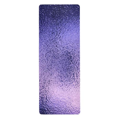 Yoga- und Pilates-Matte mit Milchglas-Textur, bedruckt, Naturkautschuk, rutschfest, mit Tasche, 180,3 x 66 cm, Violett von Amooorous