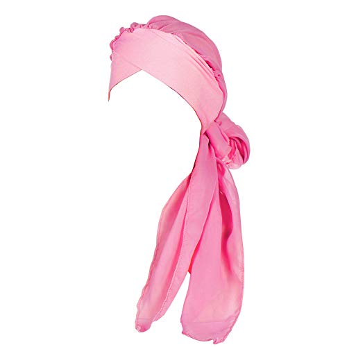 Amorar Chemo Turban Hijab Frauen Krebs Kopfbedeckung Schals Gap Chiffon Kopftuch Bandana Long Tail Hut Headscarf für Krebspatienten, Chemotherapie, Haarausfall, Schlaf, Muslim von Amorar