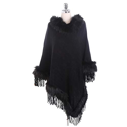 Amorar Damen Maedchen Kunstpelz Pullover Mantel Poncho Cape Sweatershirt Winter Luxe Schalcape Wrap Schal Blanket Kapuzenpullover mit Fransen Amorar Damen Maedchen Kunstpelz Pullover Mantel Poncho Cape Sweatershirt Winter Luxe Schalcape Wrap Schal Blanket Kapuzenpullover mit Fransen von Amorar