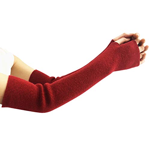 Amorar Damen Winter Handschuhe Gestrickte Armstulpen Kaschmir Armwärmer Lange Fingerlose Pulswärmer Hand-Stulpen Handwärmer Armhülse von Amorar