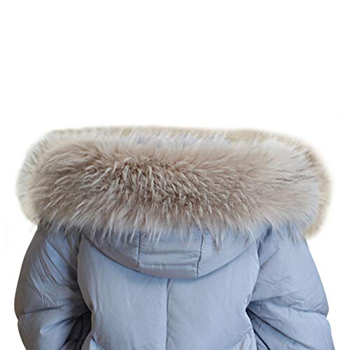 Amorar Damen Winter Schal Fauxpelzkragen Kunstpelz Pelzkragen Fellkragen Pelz-Schal Schultertuch Schal für Wintermantel Jacke Kragen oder Kapuze Edges mit Knöpfen 70cm-90cm von Amorar