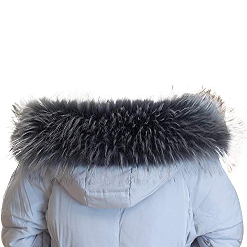 Amorar Damen Winter Schal Fauxpelzkragen Kunstpelz Pelzkragen Fellkragen Pelz-Schal Schultertuch Schal für Wintermantel Jacke Kragen oder Kapuze Edges mit Knöpfen 70cm-90cm von Amorar