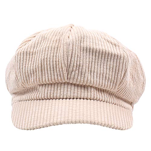 Amorar Frauen Beret Visor Hut Winter Mütze Cord Newsboy Cabbie Gatsby Maler Hüte Plaid Achteckige Kappe Schirmmütze Baskenmütze von Amorar