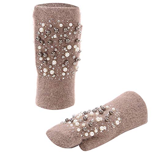 Amorar Frauen Winterhandschuhe Armstulpen Handstulpen Pulswärmer Strickhandschuhe Fingerlose Handschuhe halbe Fingerhandschuhe Fausthandschuhe mit Bohrer und Perle Amorar Frauen Winterhandschuhe Armstulpen Handstulpen Pulswärmer Strickhandschuhe Fingerlose Handschuhe halbe Fingerhandschuhe Fausthandschuhe mit Bohrer und Perle von Amorar