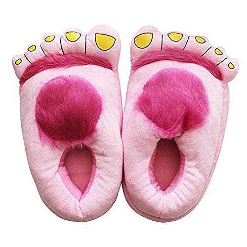 Amorar Plüsch Hausschuhe Erwachsene Baumwolle Pantoffel Slipper Furry Neuheit Schuh Kappe große Füße Hausschuhe Spaß Kostüm Winter Schlappen Haus Boden Schuhe von Amorar