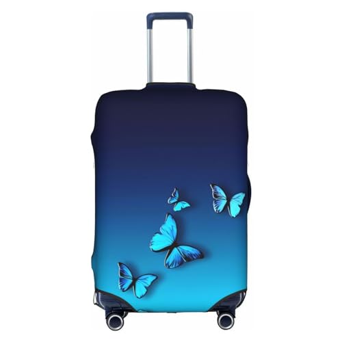 Amrole Gepäckabdeckung, Kofferabdeckung, Protektoren, Gepäckschutz, passend für 45,7 - 76,2 cm große Gepäck, einfarbig, Schwarz, Schöner blauer Schmetterling, XL von Amrole